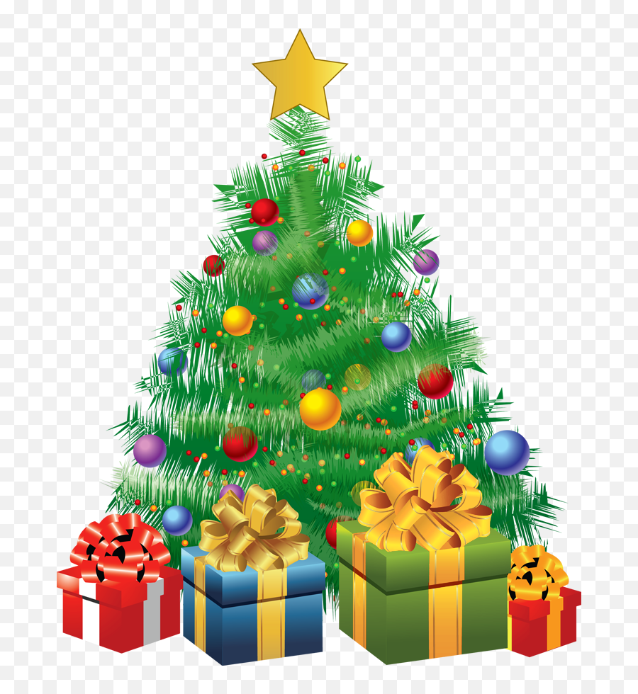 Clipart - Transparent Christmas Tree With Gifts Png Emoji,Christmas Tree Clipart