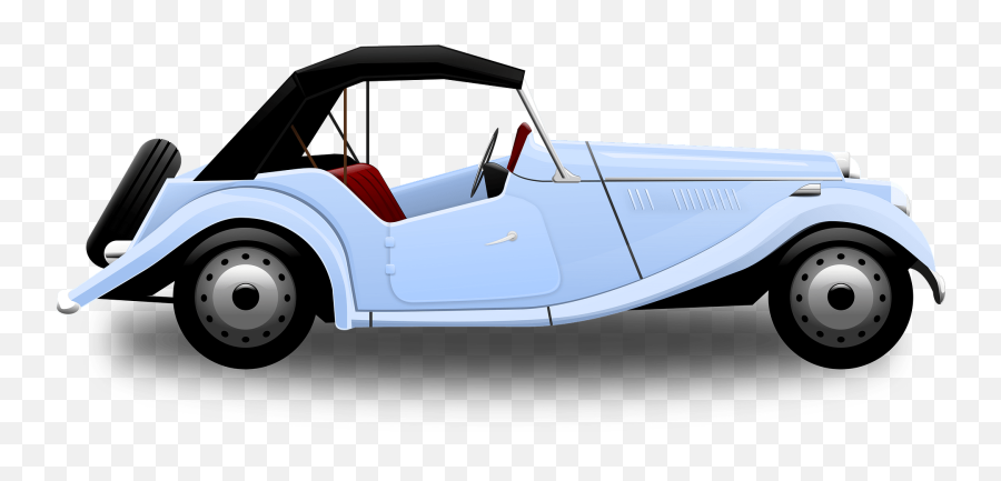 Blue Retro Convertible Clipart - Classic Car Emoji,Muscle Car Clipart