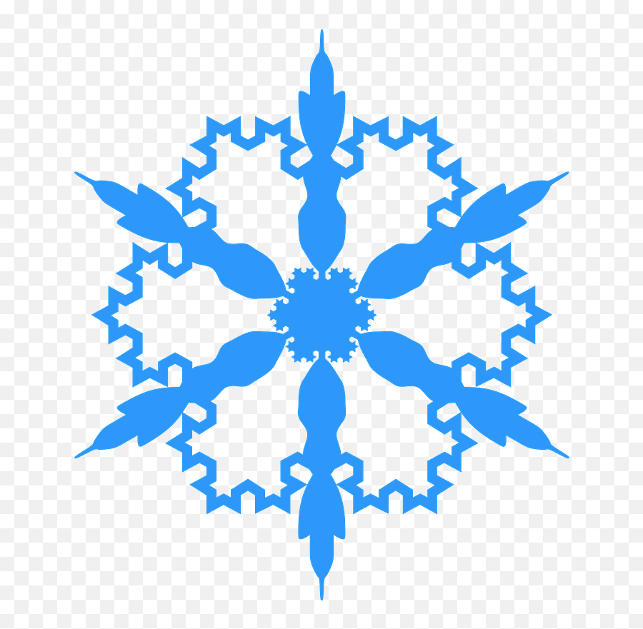Simple Pointed Blue Snowflake Clipart Free Download Emoji,Snowflake Clipart Png
