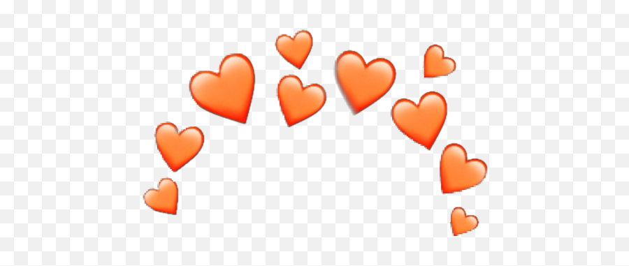 Download Hd Orange Heart Crown Heartcrown Sticker Random Emoji,Crown Doodle Png