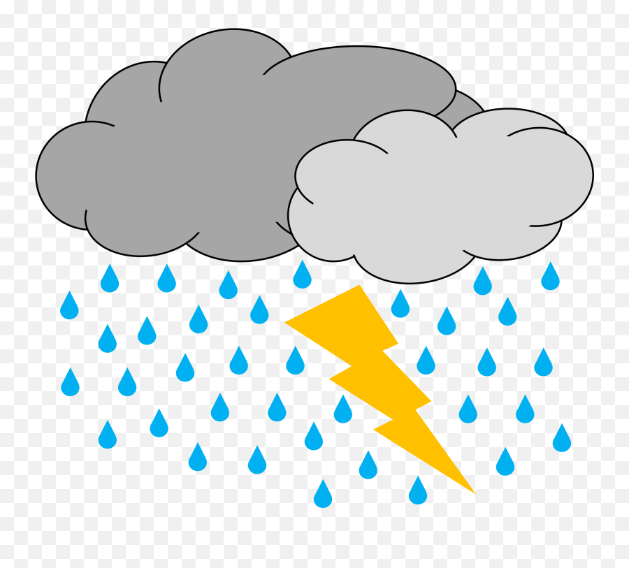 Download Thunderstorm Png Clipart - Rain And Thunder Clipart Thunderstorm Clip Art Emoji,Thunder Png