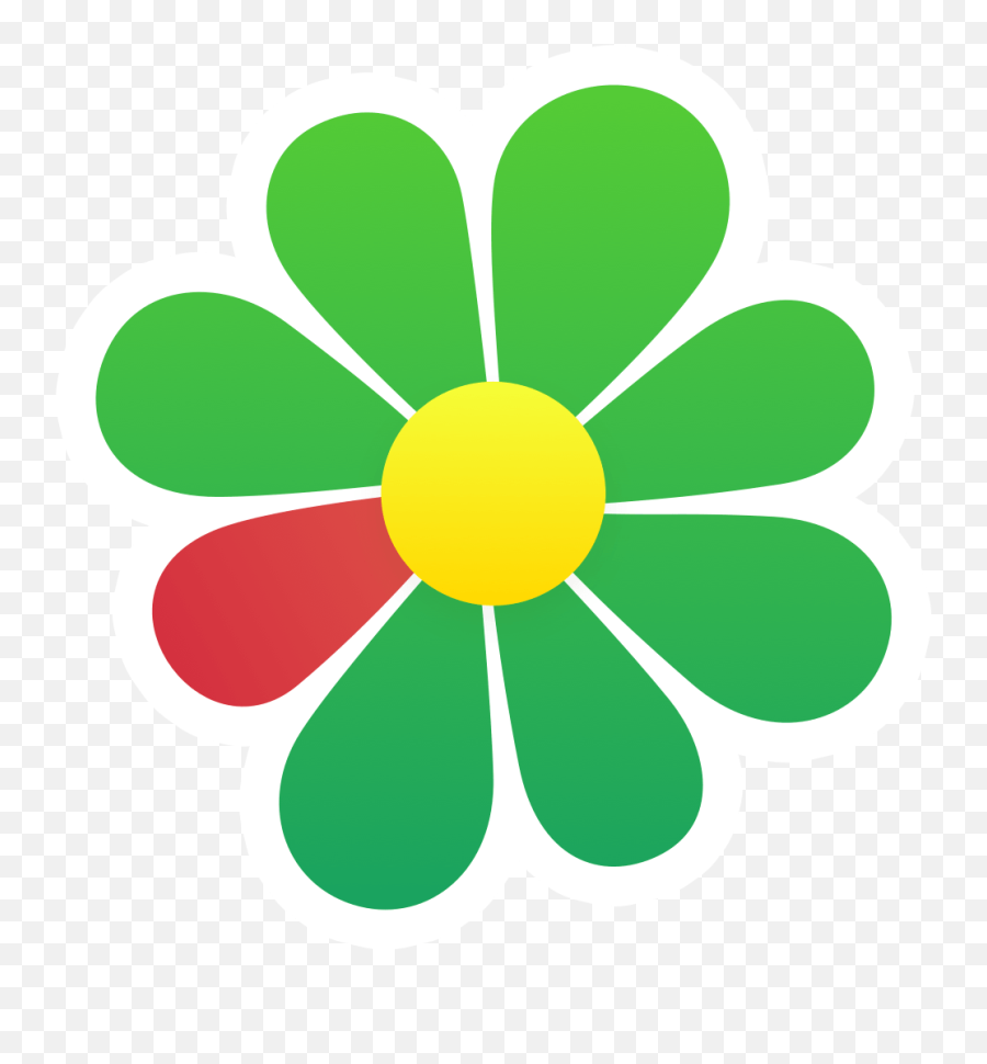 Green Flower With Red Petal Logo - Logodix Icq Logo Vector Emoji,90s Logos
