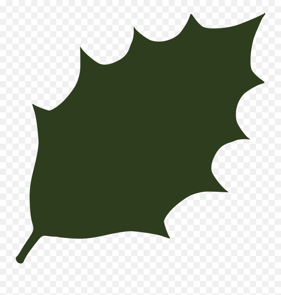 Clipart Of The Green Holly Leaf Free - Holly Leaf Silhouette Emoji,Holly Leaf Clipart