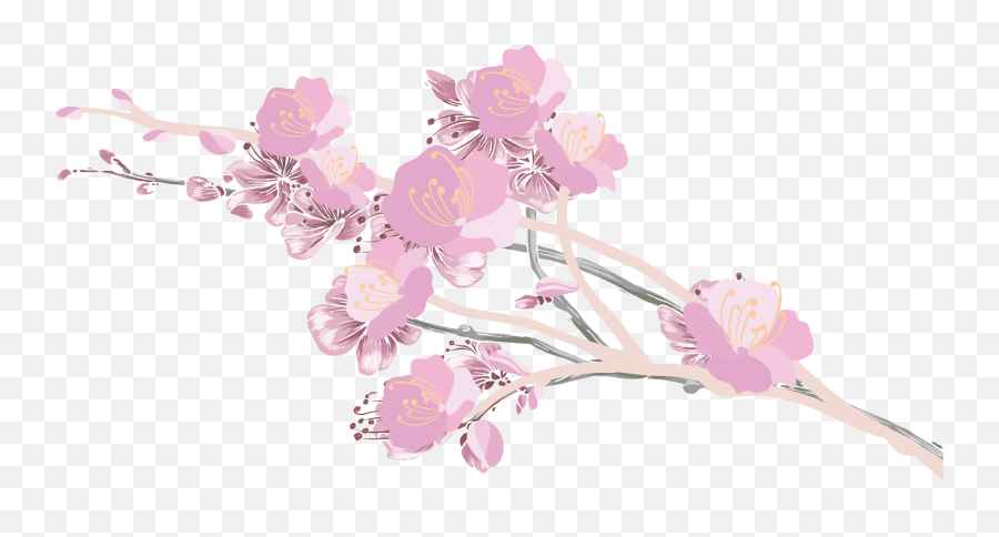 Cherry Blossom Petals Png - Cherry Blossom Clipart File Japanese Aesthetic Transparent Emoji,Cherry Blossom Png