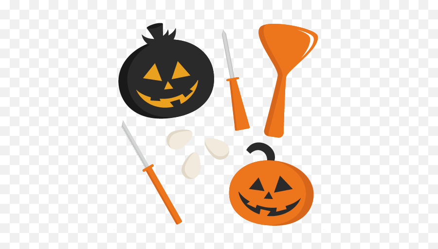 Pumpkin Carving Set Svg Cutting Files - Pumpkin Carving Tools Cartoon Emoji,Pumpkin Carving Clipart