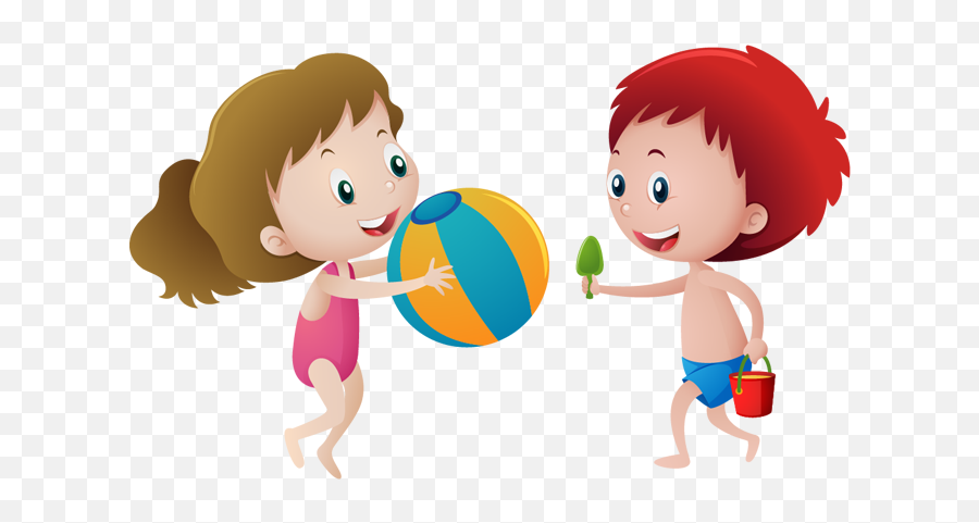 Kids Playing Vector Clipart Image - Niños Jugando Playa Dibujo Emoji,Playing Clipart