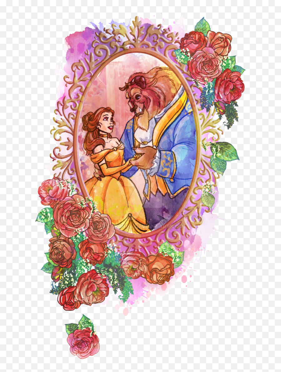 Download Beauty And The Beast By Fufunha Belle Tattoo - Beauty And The Beast Png Design Emoji,Belle Png