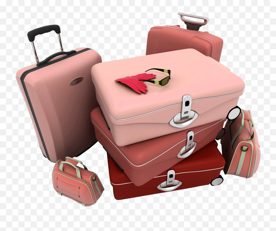 Luggage Clipart Travel Book - Suitcases Png Transparent Pink Suitcase Clipart Transparent Emoji,Suitcase Clipart