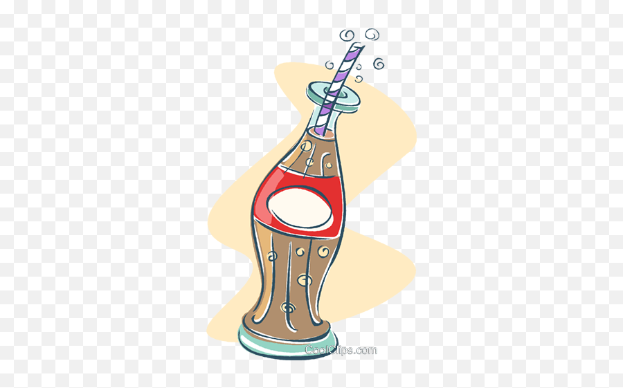 Soda Bottle With Straw Royalty Free - Soda Bottle With Straw Clipart Emoji,Soda Clipart