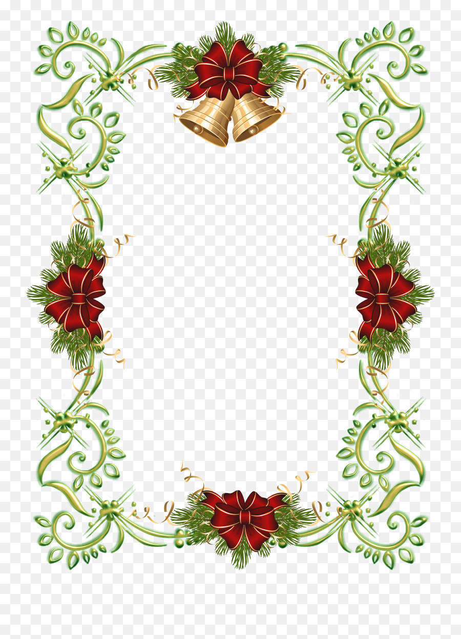 Christmas Gold Photo With - Christmas Frames Jingle Bells Emoji,Christmas Bells Clipart