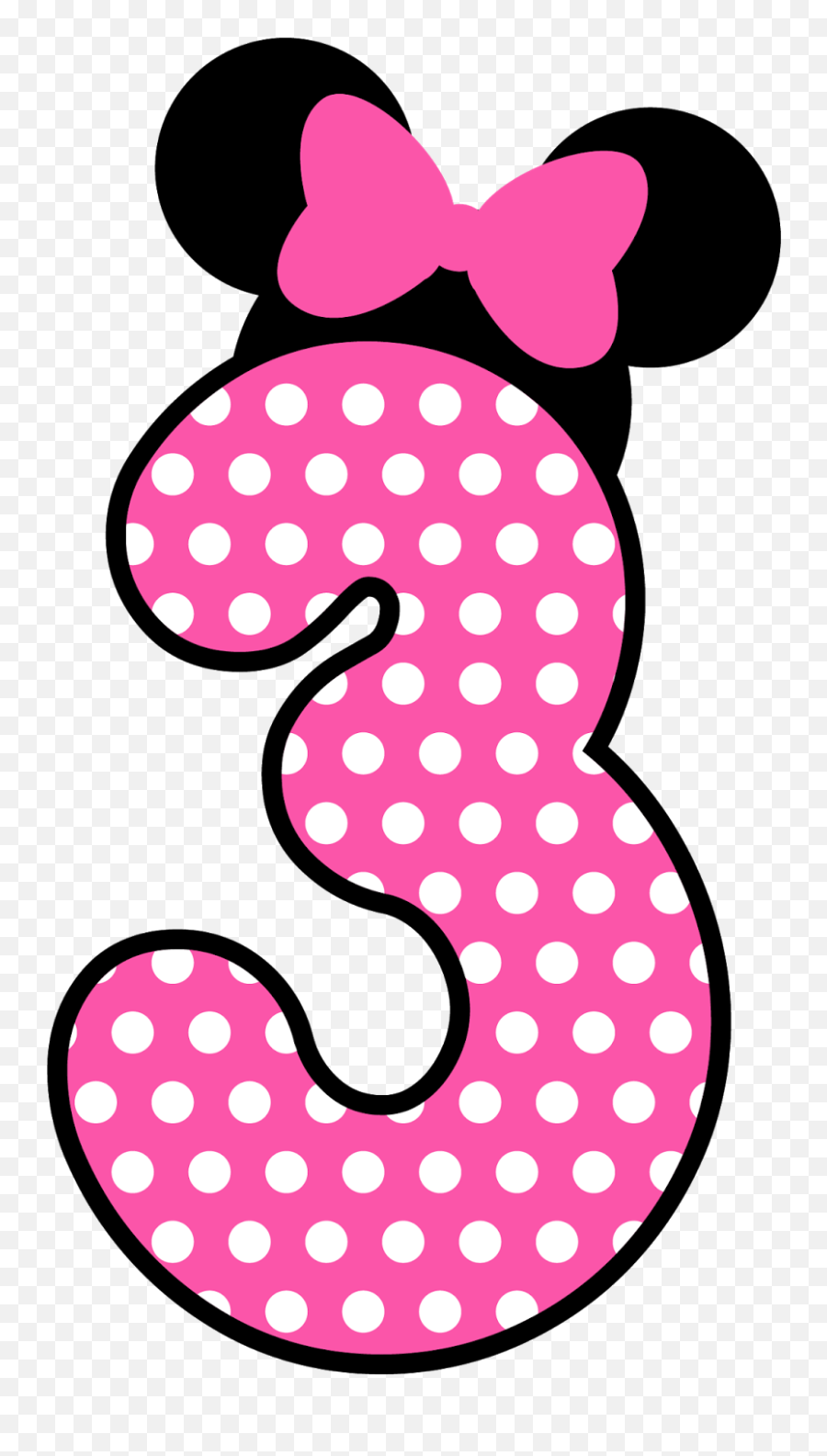 Number 4 Clipart Minnie Mouse - Numero 3 Minnie Png Número 9 Minnie Png Emoji,Number 1 Clipart