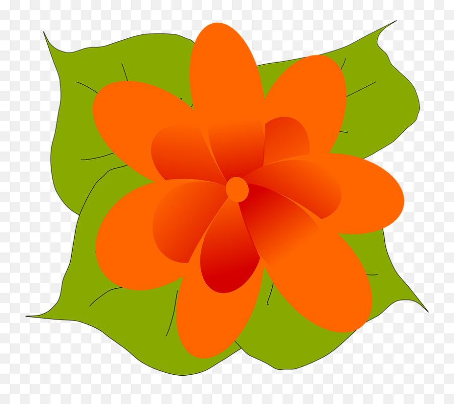Flower3 Clipart Clip Art Flower Art Flower Clipart - Flower Clipart With Leaves Emoji,Hawaiian Flower Clipart