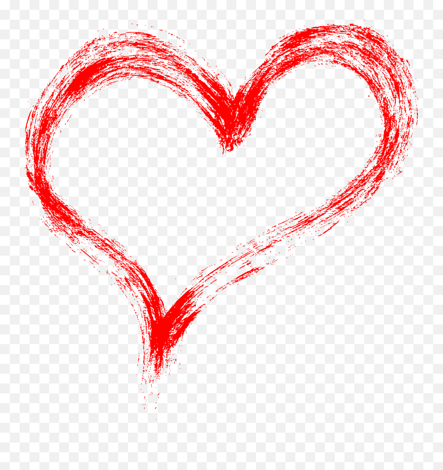 10 Red Grunge Brush Stroke Heart - Heart Png Emoji,3 Png
