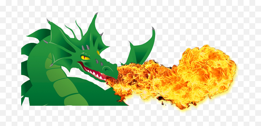 Dragon Breathing Fire Clipart Png Png - Green Dragon Breathe Fire Emoji,Breathing Clipart
