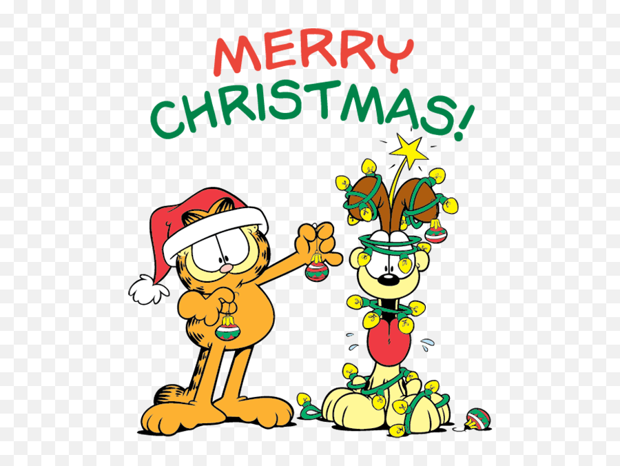 Merry Christmas - Garfield And Odie Christmas Transparent Garfield Christmas Emoji,Merry Christmas Transparent