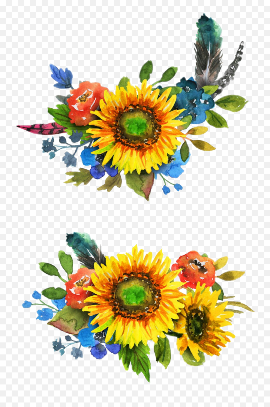 Watercolor Sunflower Sunflowers Sticker By Stephanie Emoji,Watercolor Sunflower Png