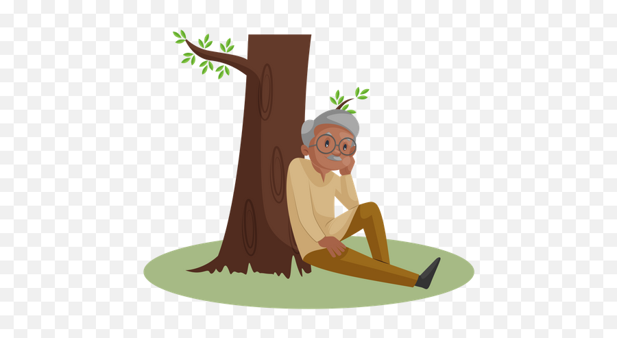 Premium Old Man Working On A Laptop Illustration Download In - Fictional Character Emoji,Old Man Clipart