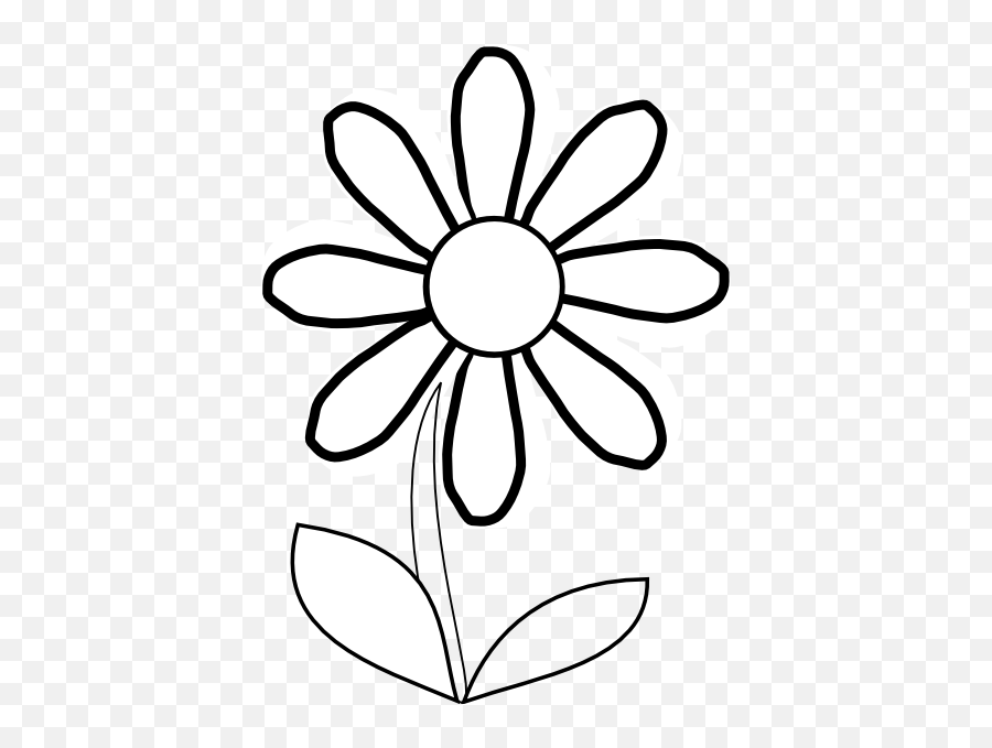 Daisy Flower Clipart Black And White - Flowers Clipart Daisys Emoji,Stem Clipart