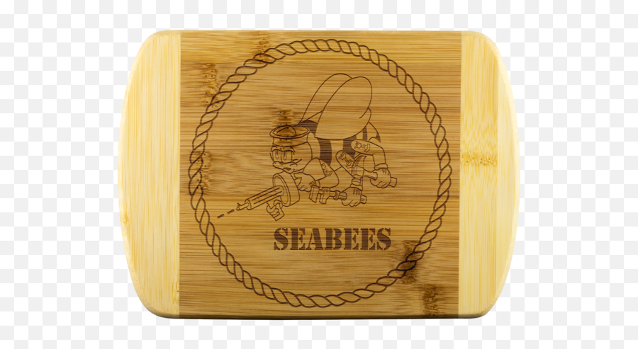 Seabee Bamboo Cutting Board - Solid Emoji,Seabees Logo