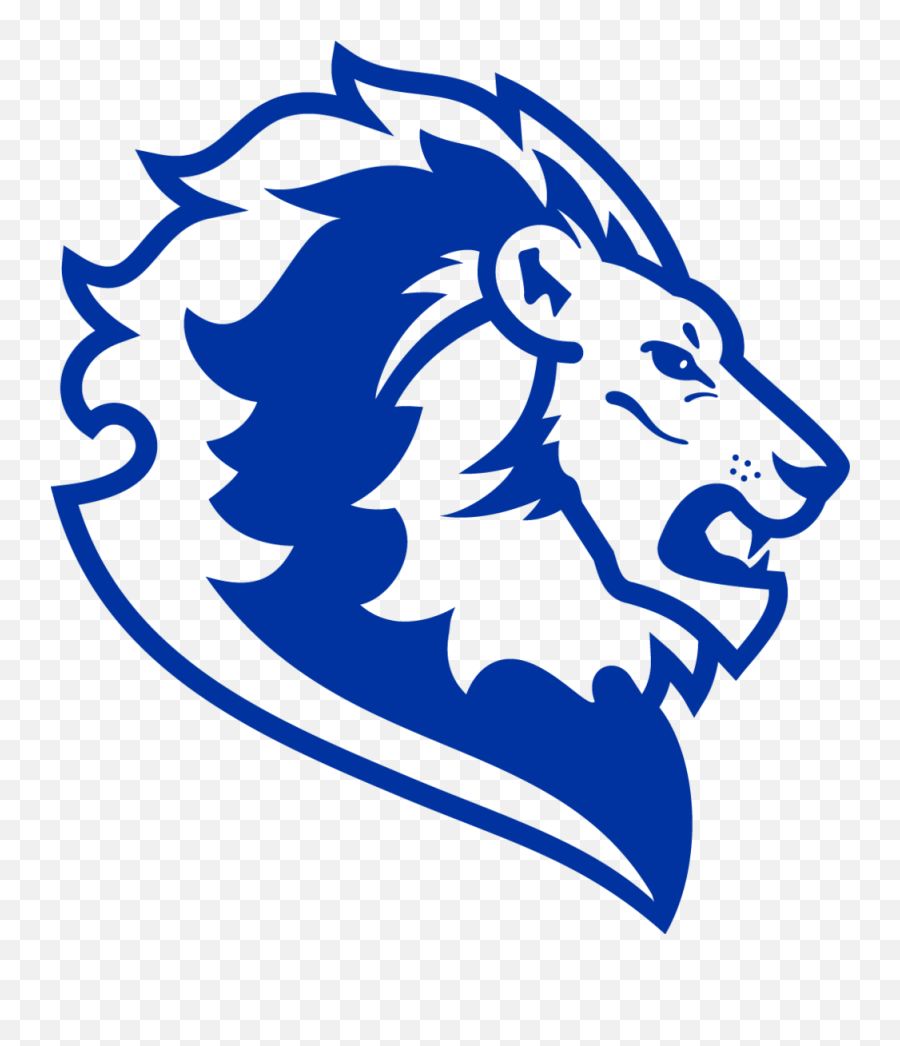 Blue Lion Head Png Transparent - Harding Academy Lions Emoji,Lion Head Logo