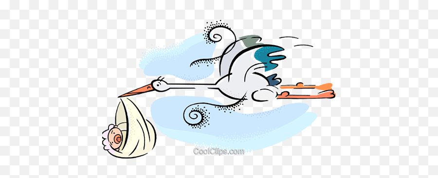 Stork And Baby Royalty Free Vector Clip Art Illustration - Megérkezett A Gólya Emoji,Stork Clipart