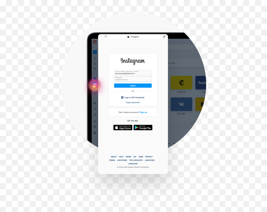 Instagram In Opera Post View And Message On Desktop Opera - Vertical Emoji,Instragram Logo