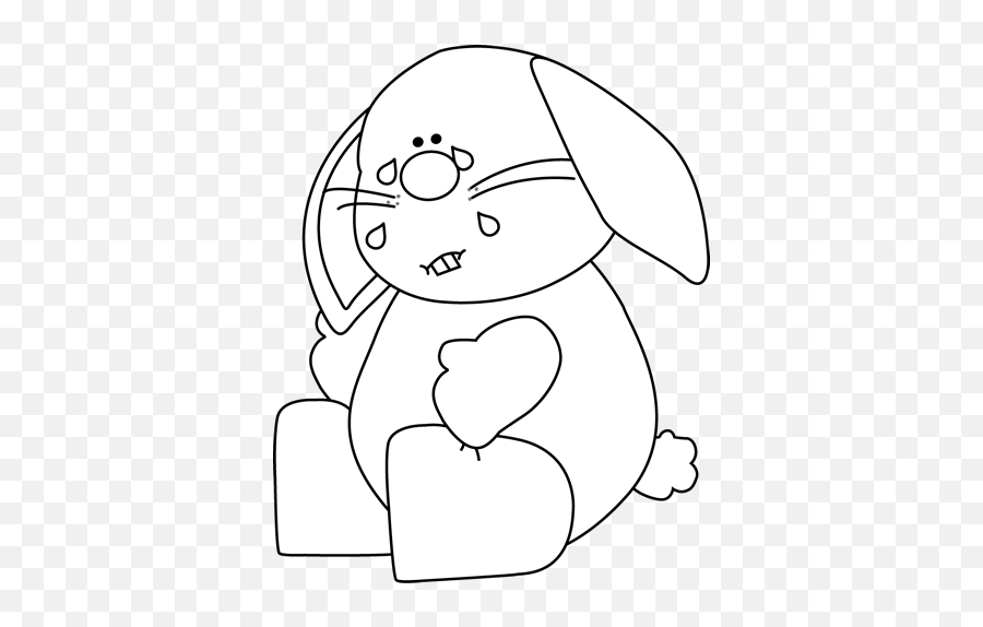 Black And White Sad Bunny - My Cute Graphics Sad Black And White Emoji,Sad Clipart
