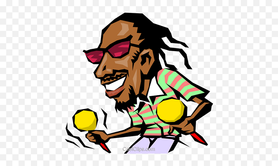 Cartoon Caribbean Musician Royalty Free Emoji,Caribbean Clipart