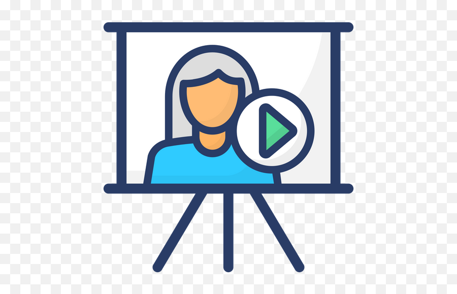 Free Video Presentation Icon Of Colored Outline Style Emoji,Presentation Clipart