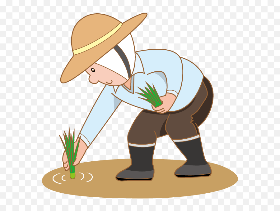 Plant Clipart Png - Farmer Planting Rice Clipart Emoji,Plant Clipart