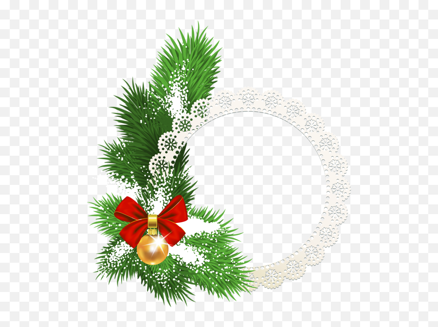 Round Christmas Frame Png Clipart Png Mart - Round Christmas Border Png Emoji,Christmas Frame Png