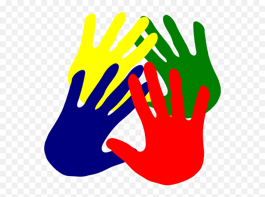Free Download Hands Various Colors Overlapping Clip Art - Overlap Clipart Emoji,Colors Clipart
