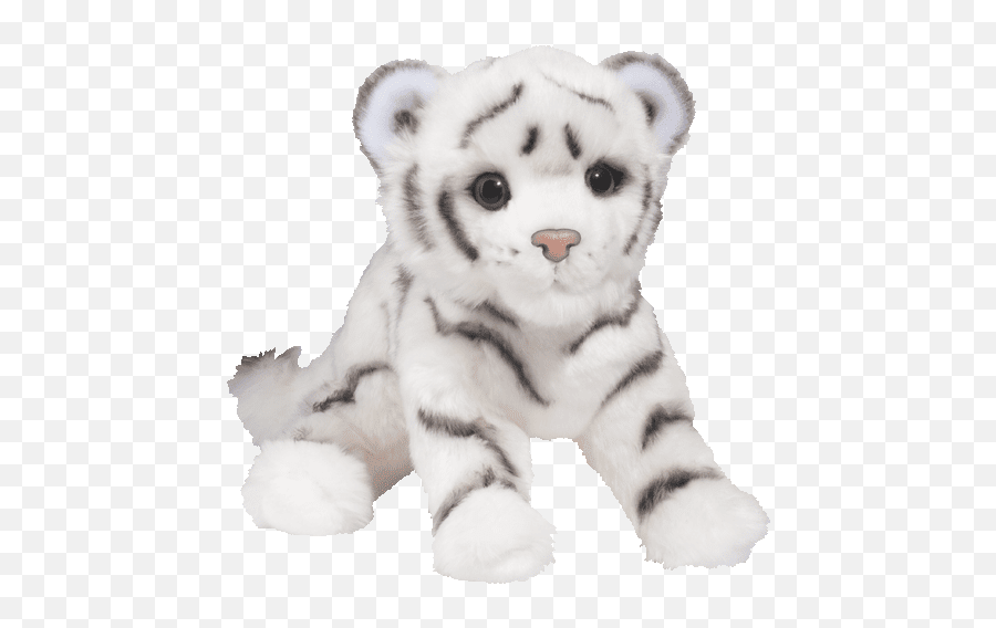 White Tiger Cub Stuffed Plush - Plush White Tiger Stuffed Animal Emoji,White Tiger Png