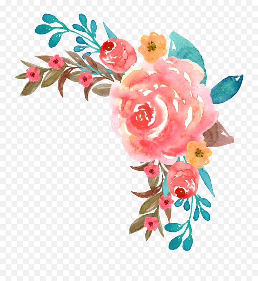Download Colorful Watercolor Flowers Free Texture Png - Transparent Colorful Flowers Png Emoji,Watercolor Texture Png