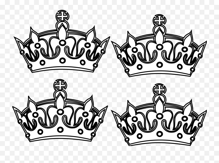 Four Coloring Book Crowns Clip Art - Coloring Book Crowns Small Crown Coloring Pages Emoji,Kings Crown Png