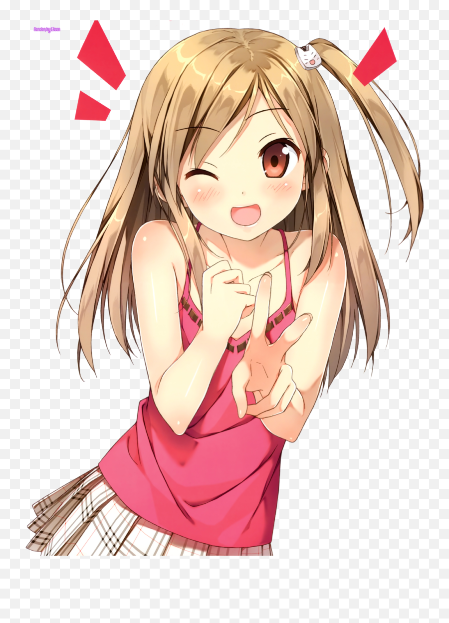 Happy Anime Girl Transparent - Anime Girl Wink Png Emoji,Anime Girl Png