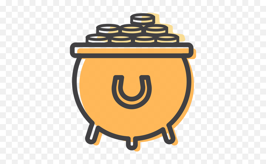 Pot Coin Gold Stroke - Transparent Png U0026 Svg Vector File Happy Emoji,Pot Of Gold Png