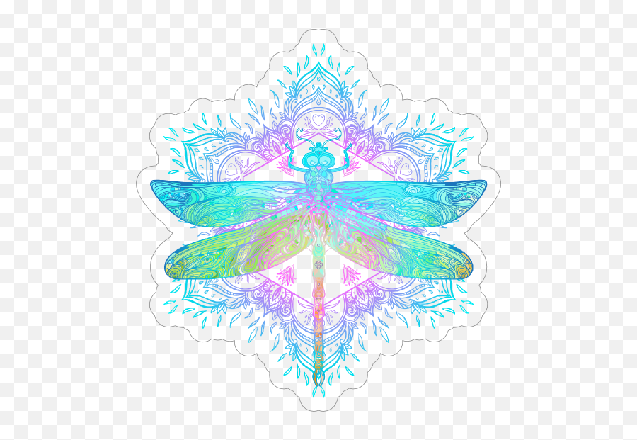 Boho Dragonfly Mandala Sticker - Dragonfly Mandala Svg Emoji,Boho Clipart