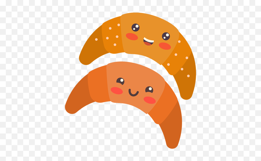 Kawaii Cute Croissants - Happy Emoji,Croissant Png