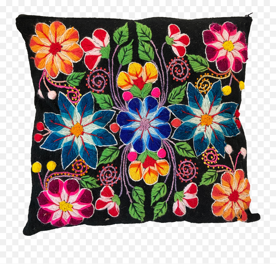 Mexican Flower Embroidery Pillow Emoji,Mexican Flowers Png