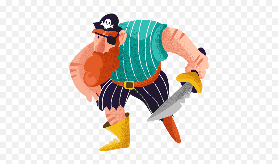 Colorful Pirate Character - Fictional Character Emoji,Pirate Sword Clipart