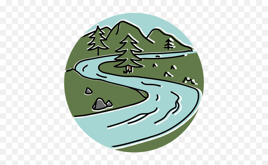 Color Stroke River In Mountain Transparent Png U0026 Svg Vector Emoji,River Transparent Background