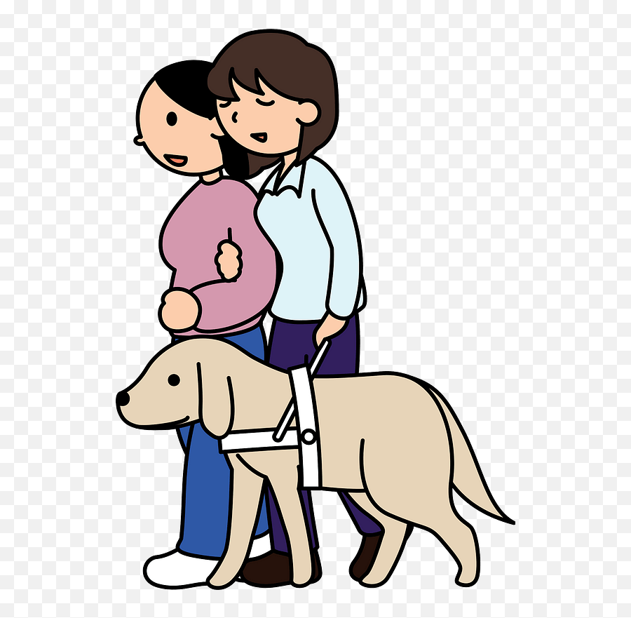 Her Friend And Her Guide Dog Clipart - Visually Impaired Help Icon Emoji,Friend Clipart