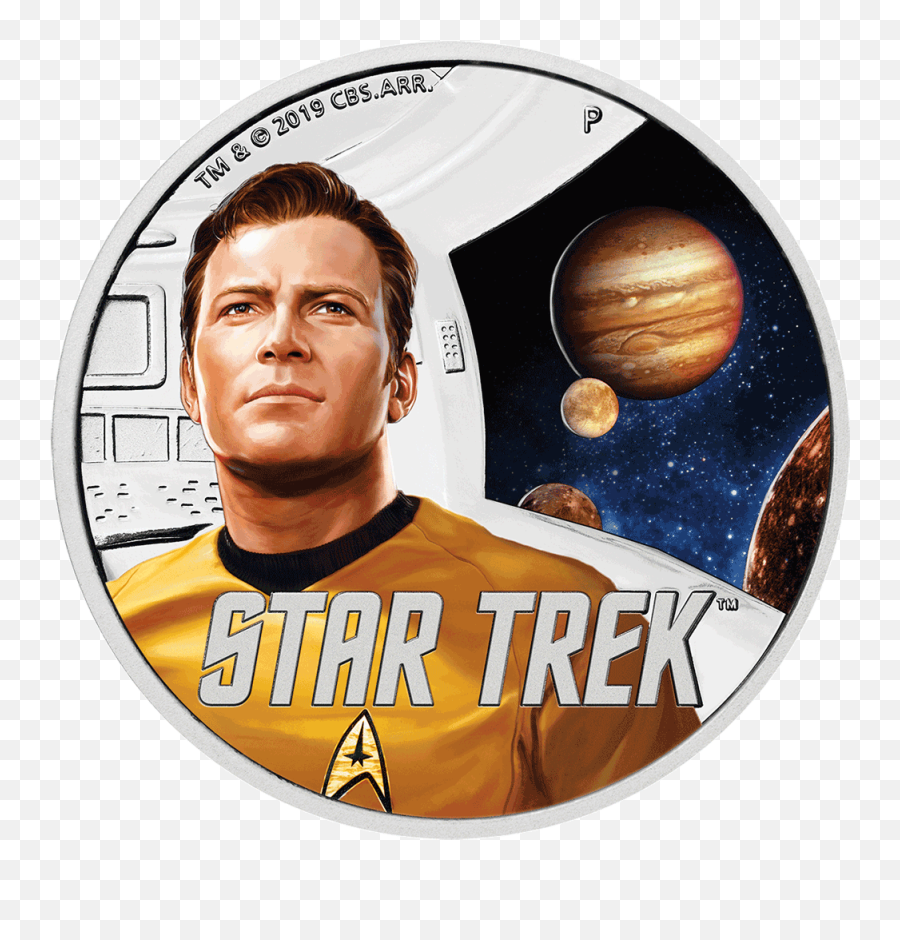 Star - Captain Kirk Silver Coin Emoji,Cbs Star Trek Logo