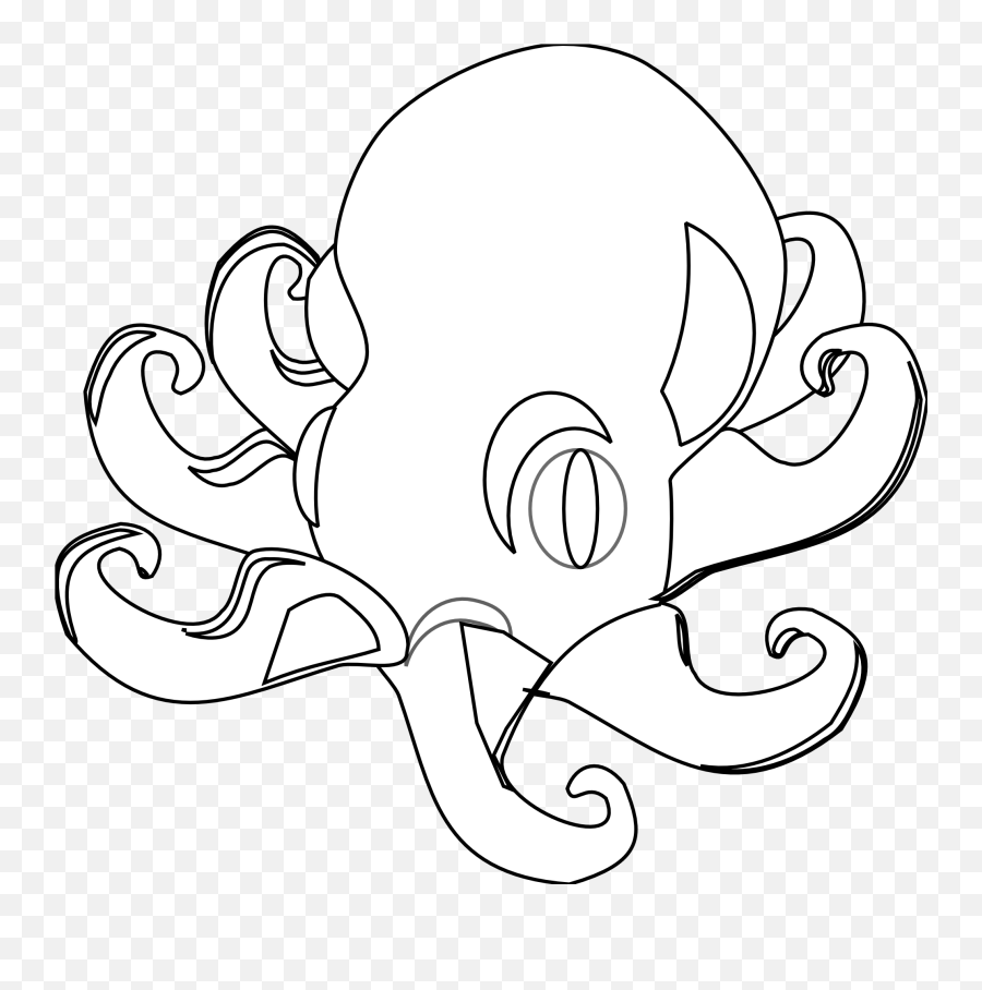 Octopus Black And White Octopus Clipart - Dot Emoji,Octopus Clipart