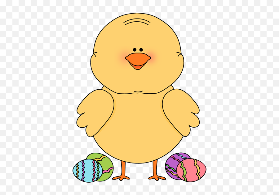 Easter Chick And Easter Eggs Clip Art - Easter Chick And Easter Chick Free Clipart Emoji,Easter Eggs Png