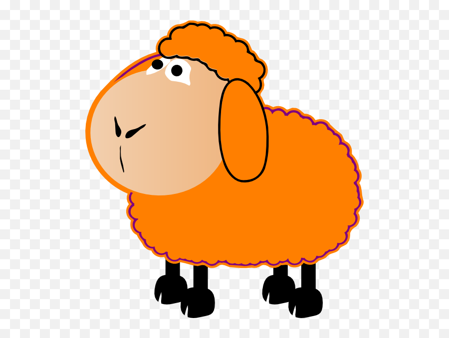 Shepherd And Sheep Clipart Free - Orange Sheep Clipart Emoji,Shepherd Clipart