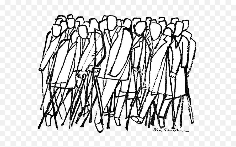 People Could Access The Food - Ben Shahn Illustration Emoji,Crowd Of People Clipart