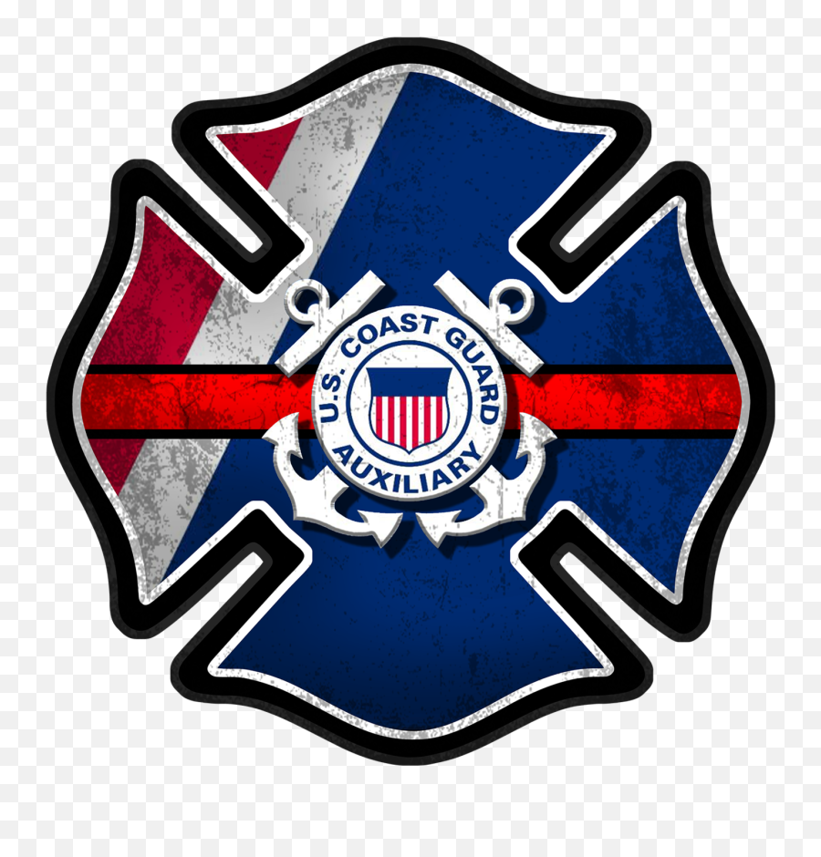 Free Firefighter Logo Png Download - Us Coast Guard Auxilary Patch Emoji,Firefighter Logo