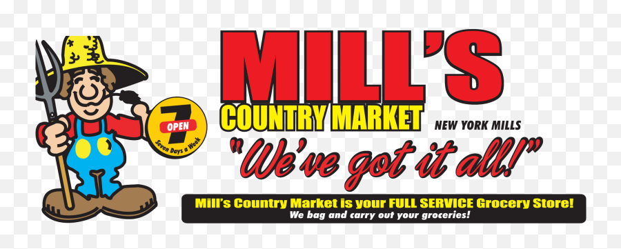 Mills Country Market Emoji,Grocery Store Logo